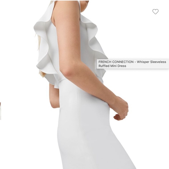 French Connection Whisper Sleeveless Ruffled Mini Dress, White, size 6 - Picture 2 of 3